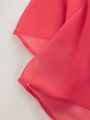 Red Sheer Layer Cape Sleeve Top with Cami - Image 5 of 6