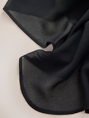 Black Sheer Layer Cape Sleeve Top with Cami - Image 5 of 6