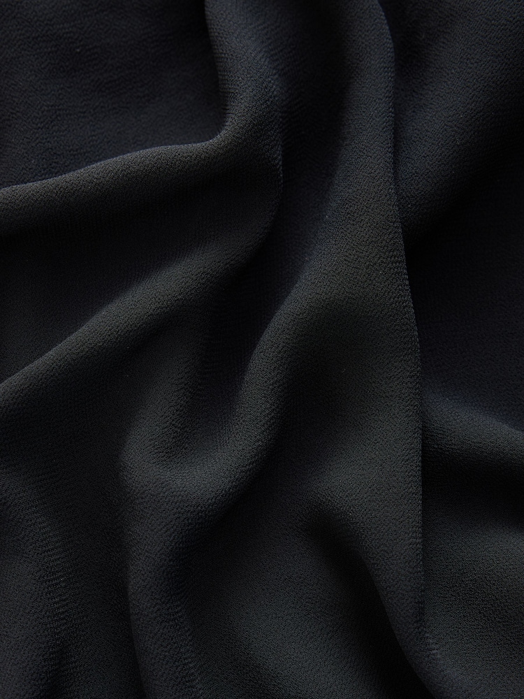 Black Sheer Layer Cape Sleeve Top with Cami - Image 6 of 6