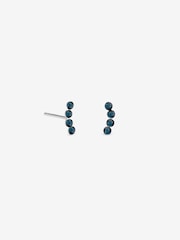 Simply Silver 925 Sterling Silver Blue Crystal Climber Studs Earrings - Image 1 of 1