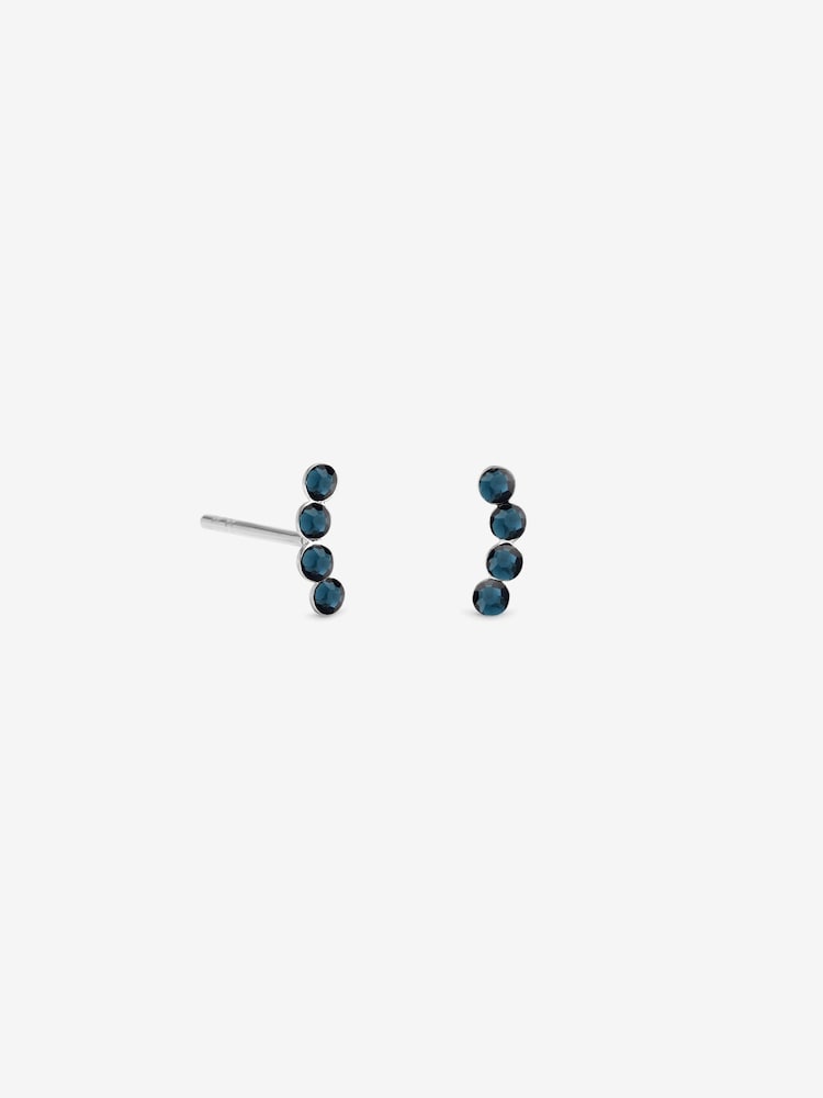 Simply Silver 925 Sterling Silver Blue Crystal Climber Studs Earrings - Image 1 of 1 Simply Silver 925 Sterling Silver Blue Crystal Climber Studs Earrings - Image 1 of 1