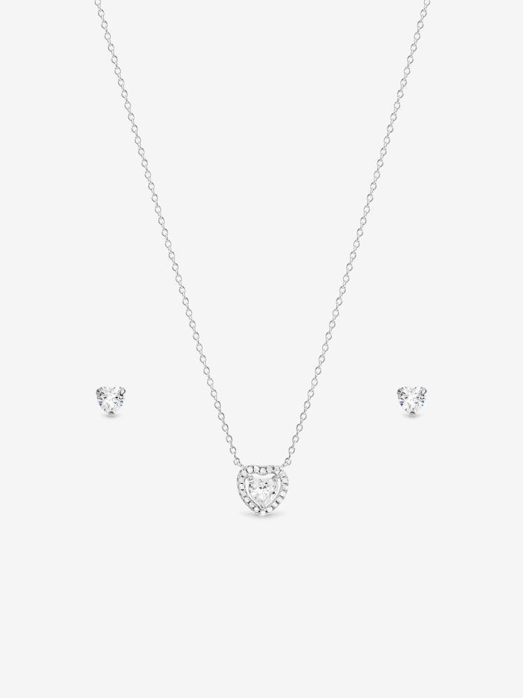 Simply Silver Halo Heart Set - Confezione regalo - Immagine 1 di 2