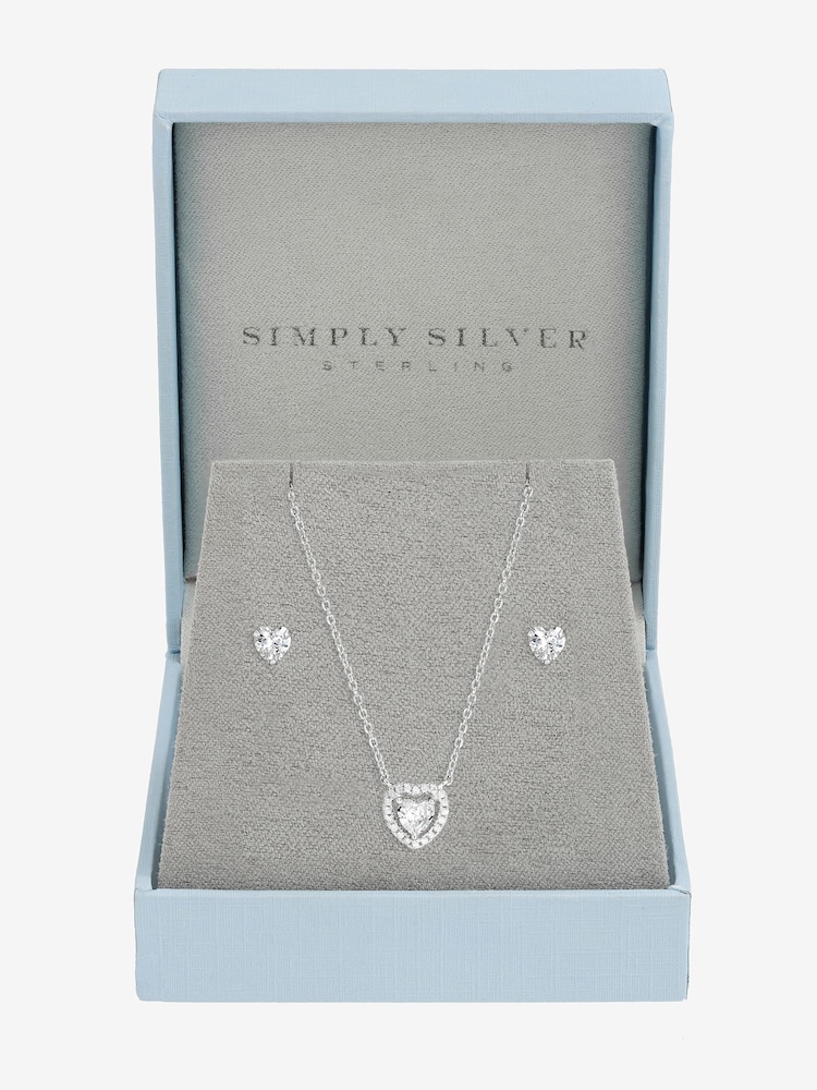 Simply Silver Halo Heart Set - Confezione regalo - Immagine 2 di 2