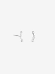 Simply Silver 925 Sterling Silver Crystal Climber Studs Earrings - Image 3 of 3