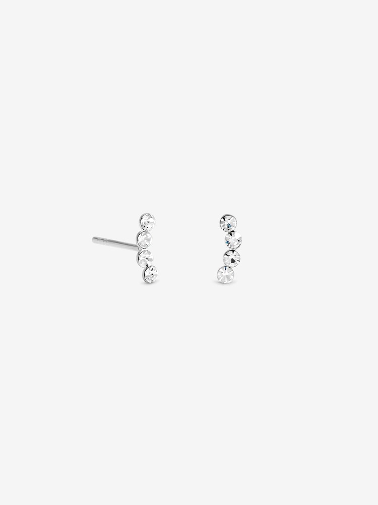 Simply Silver 925 Sterling Silver Crystal Climber Studs Earrings - Image 3 of 3 Simply Silver 925 Sterling Silver Crystal Climber Studs Earrings - Image 3 of 3