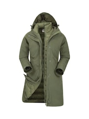 Mountain Warehouse Khaki Green Alaskan Womens 3 In 1 Long Coat - Image 1 of 5