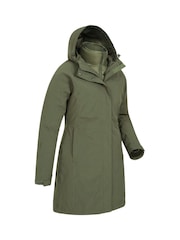 Mountain Warehouse Khaki Green Alaskan Womens 3 In 1 Long Coat - Image 2 of 5