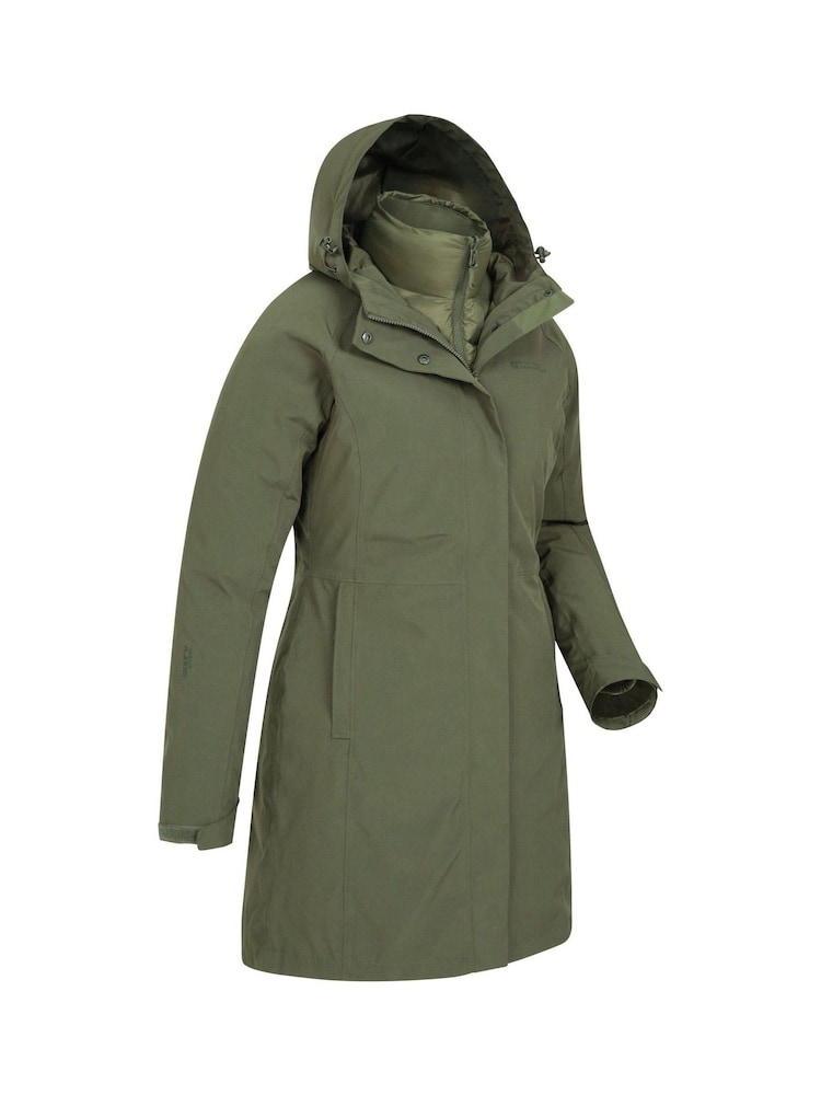 Mountain Warehouse Khaki Green Alaskan Womens 3 In 1 Long Coat - Image 2 of 5