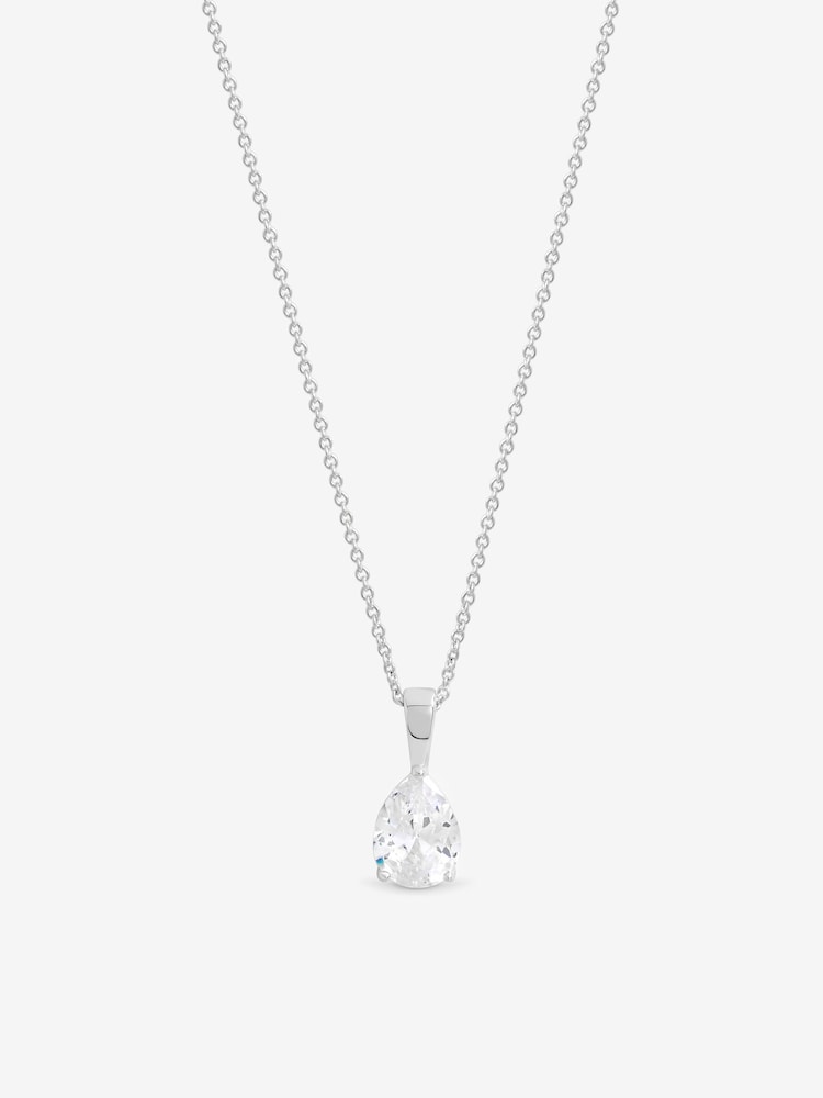 Simply Silver 925 Sterling Silver Pear Cut Pendant - Gift Pouch - Image 3 of 3 Simply Silver 925 Sterling Silver Pear Cut Pendant - Gift Pouch - Image 3 of 3