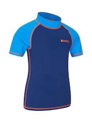 Mountain Warehouse Blue & Orange Short Sleeved Kids Rash Vest - Image 2 of 4