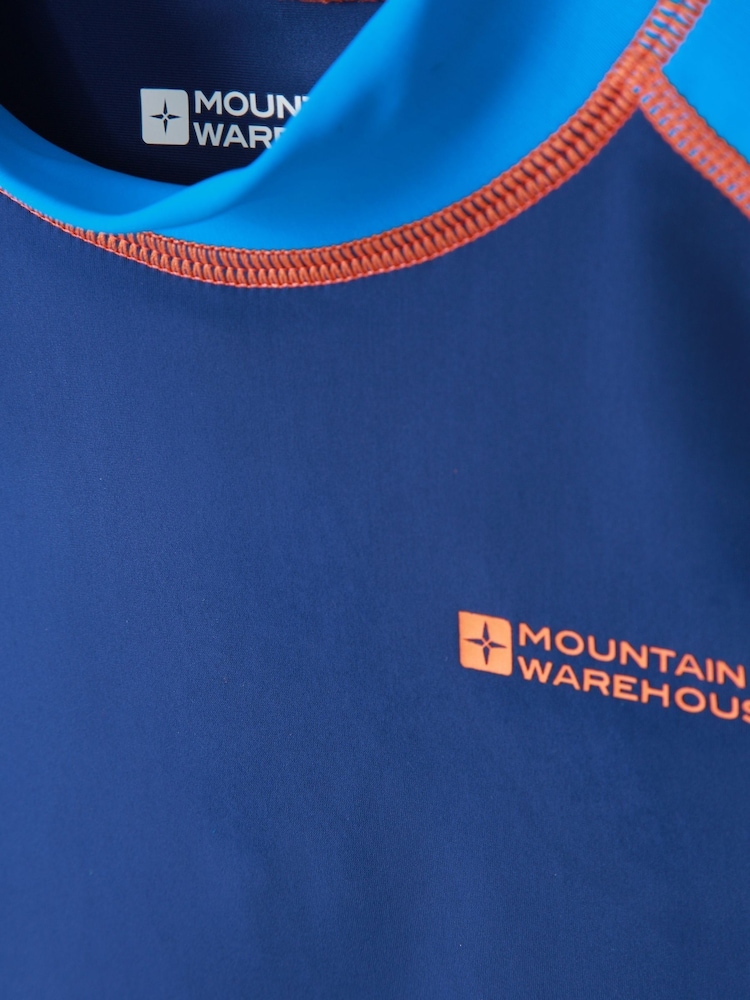 Mountain Warehouse Blue & Orange Short Sleeved Kids Rash Vest - Image 4 of 4