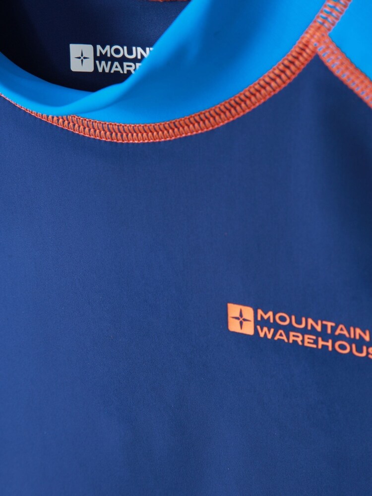 Mountain Warehouse Blue & Orange Short Sleeved Kids Rash Vest - Image 4 of 4 Mountain Warehouse Blue & Orange Short Sleeved Kids Rash Vest - Image 4 of 4