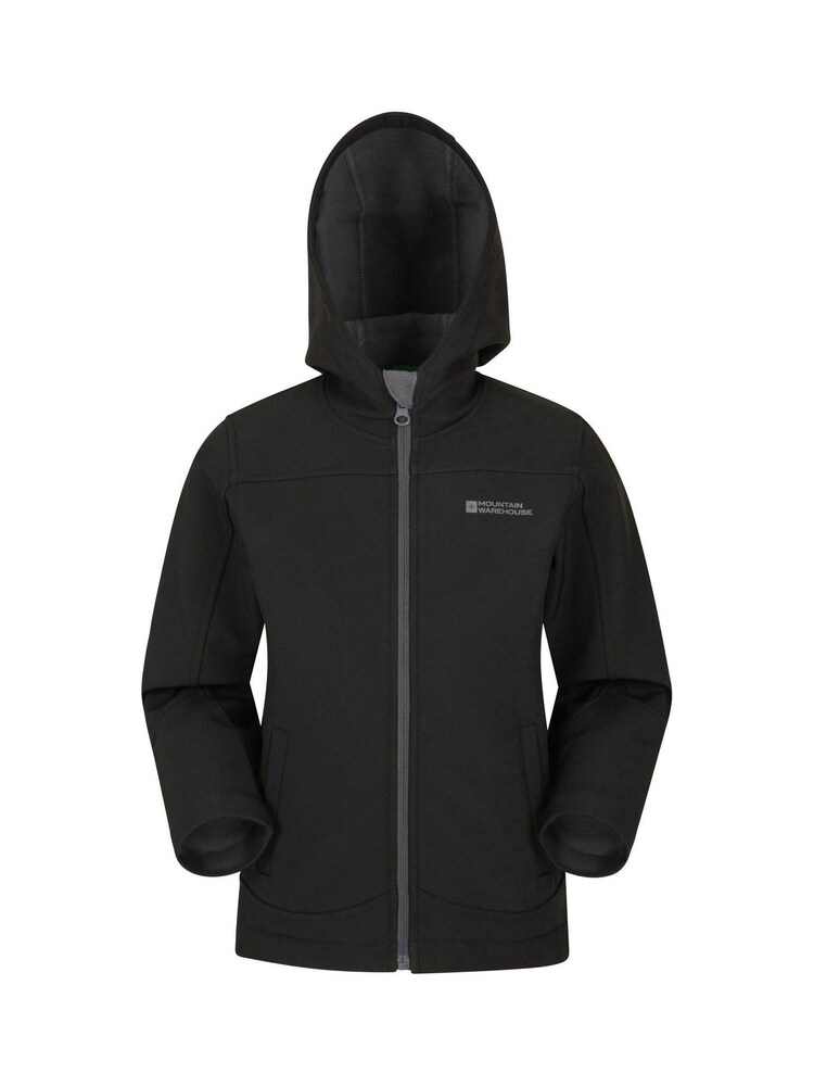 Mountain Warehouse Black Exodus Kids Water Resistant Softshell - Image 1 of 5