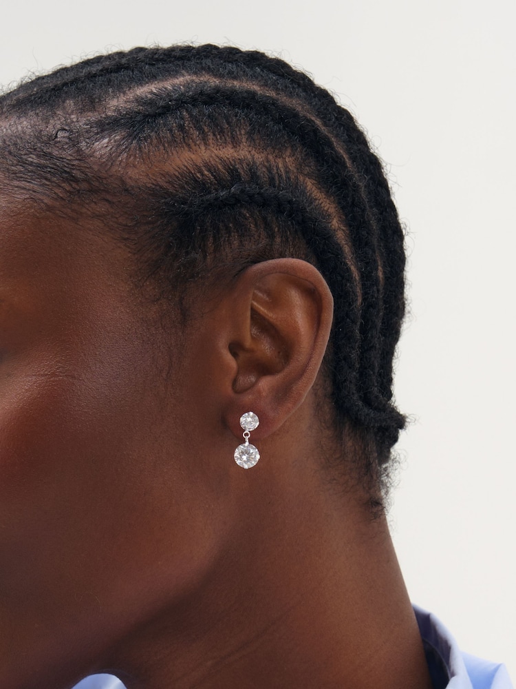 Simply Silver 925 Sterling Silver Crystal Drop Earrings - Image 1 of 3 Simply Silver 925 Sterling Silver Crystal Drop Earrings - Image 1 of 3