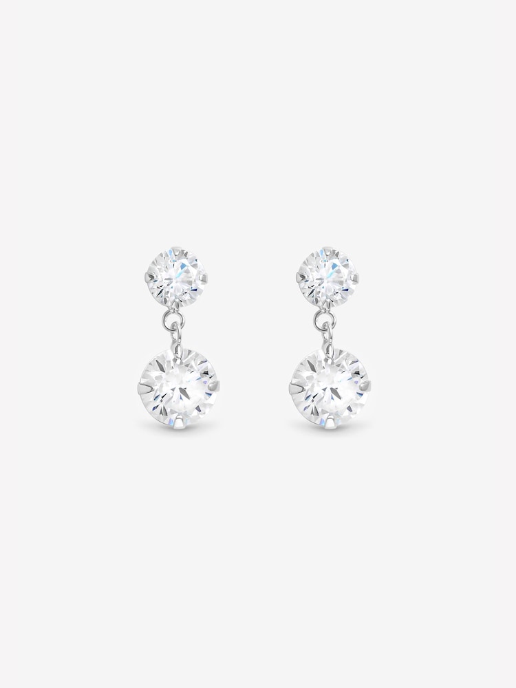 Simply Silver 925 Sterling Silver Crystal Drop Earrings - Image 3 of 3 Simply Silver 925 Sterling Silver Crystal Drop Earrings - Image 3 of 3