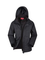 Черный - Детская непромокаемая куртка 3 в 1 Mountain Warehouse Bracken - Image 1 of 5