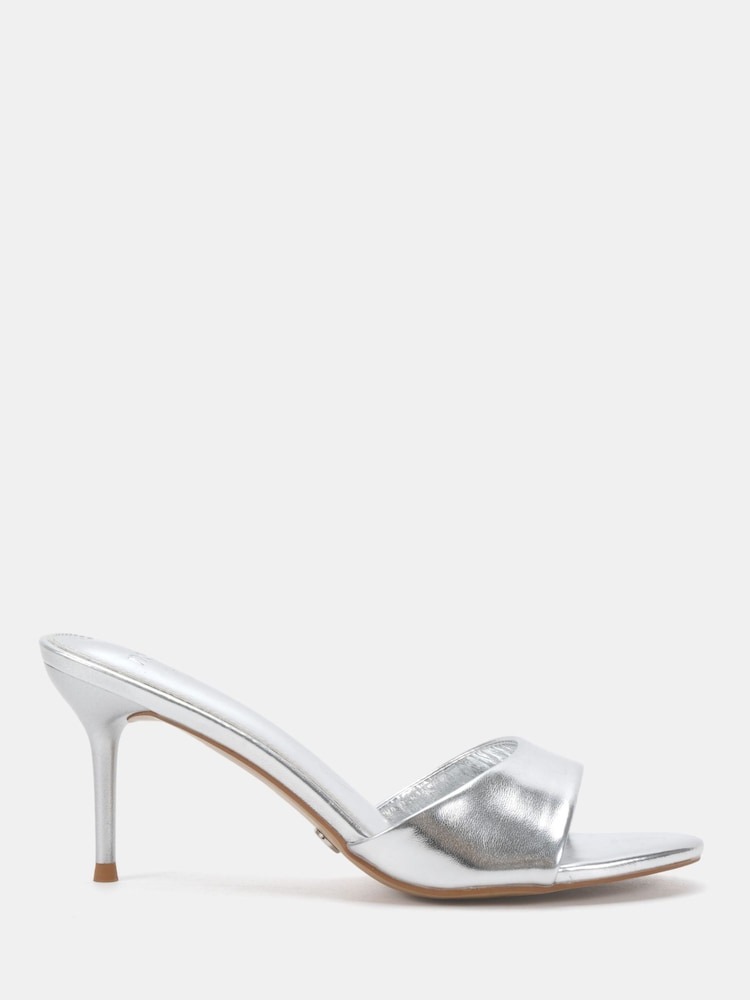 Novo Silver Rosie Heeled Mule Stiletto Sandals - Image 2 of 6 Novo Silver Rosie Heeled Mule Stiletto Sandals - Image 2 of 6