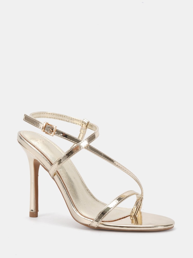 Novo Gold Rowan High Heel Strappy Stiletto Sandals - Image 2 of 5 Novo Gold Rowan High Heel Strappy Stiletto Sandals - Image 2 of 5