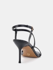 Novo Black Rosselyn Mid Heel Strappy Stiletto Sandals - Image 3 of 5