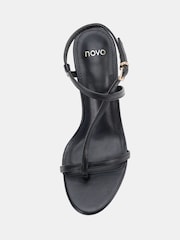 Novo Black Rosselyn Mid Heel Strappy Stiletto Sandals - Image 5 of 5