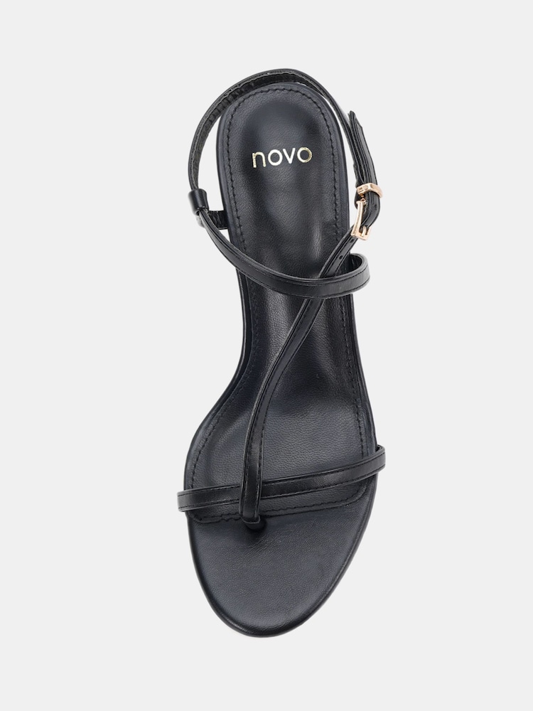 Novo Black Rosselyn Mid Heel Strappy Stiletto Sandals - Image 5 of 5 Novo Black Rosselyn Mid Heel Strappy Stiletto Sandals - Image 5 of 5