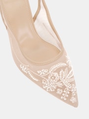 Novo Nude Raye Slingback Embellished Point Stiletto Court Shoes - Image 5 of 6