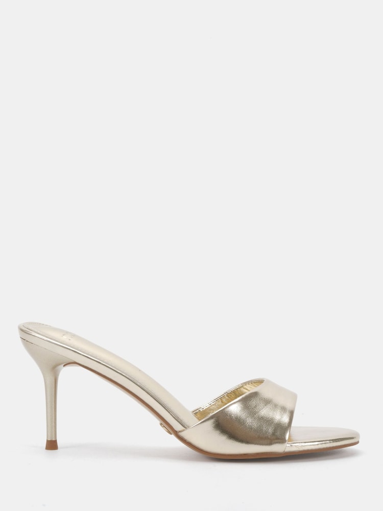 Novo Gold Rosie Heeled Mule Stiletto Sandals - Image 2 of 6 Novo Gold Rosie Heeled Mule Stiletto Sandals - Image 2 of 6