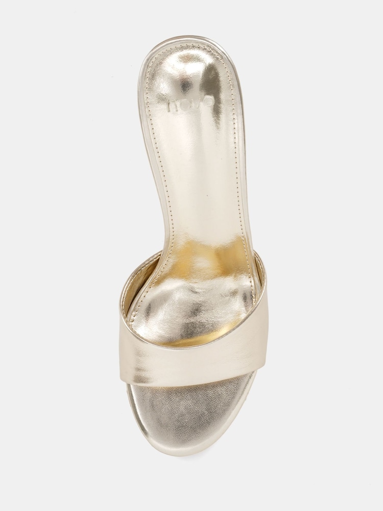 Novo Gold Rosie Heeled Mule Stiletto Sandals - Image 6 of 6 Novo Gold Rosie Heeled Mule Stiletto Sandals - Image 6 of 6