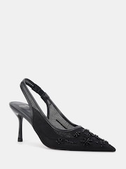 Novo Black Raye Slingback Embellished Point Stiletto Court Shoes - Image 3 of 6