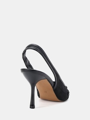 Novo Black Raye Slingback Embellished Point Stiletto Court Shoes - Image 4 of 6