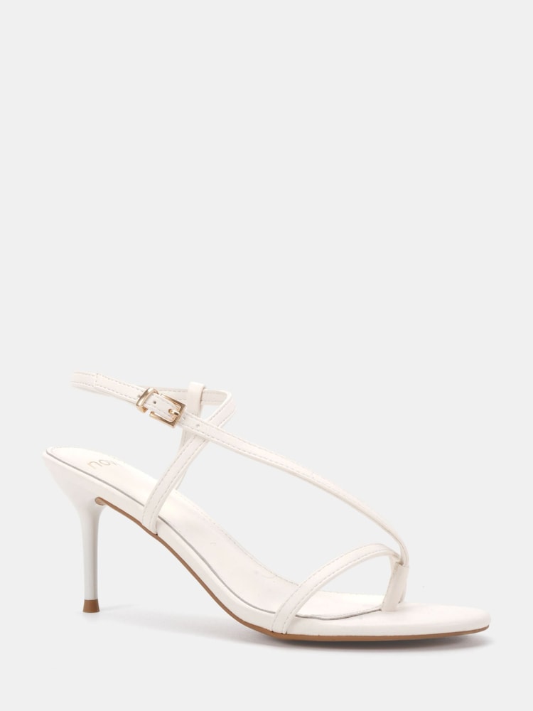 Novo White Rosselyn Mid Heel Strappy Stiletto Sandals - Image 2 of 5 Novo White Rosselyn Mid Heel Strappy Stiletto Sandals - Image 2 of 5