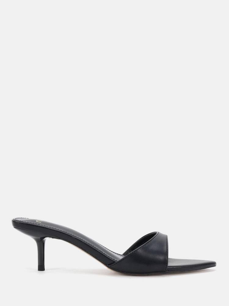 Novo Black Rachel Mid Heel Pointed Toe Mule Sandals - Image 2 of 6