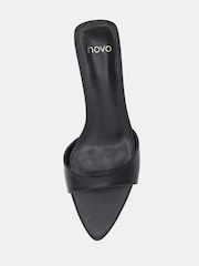 Novo Black Rachel Mid Heel Pointed Toe Mule Sandals - Image 5 of 6