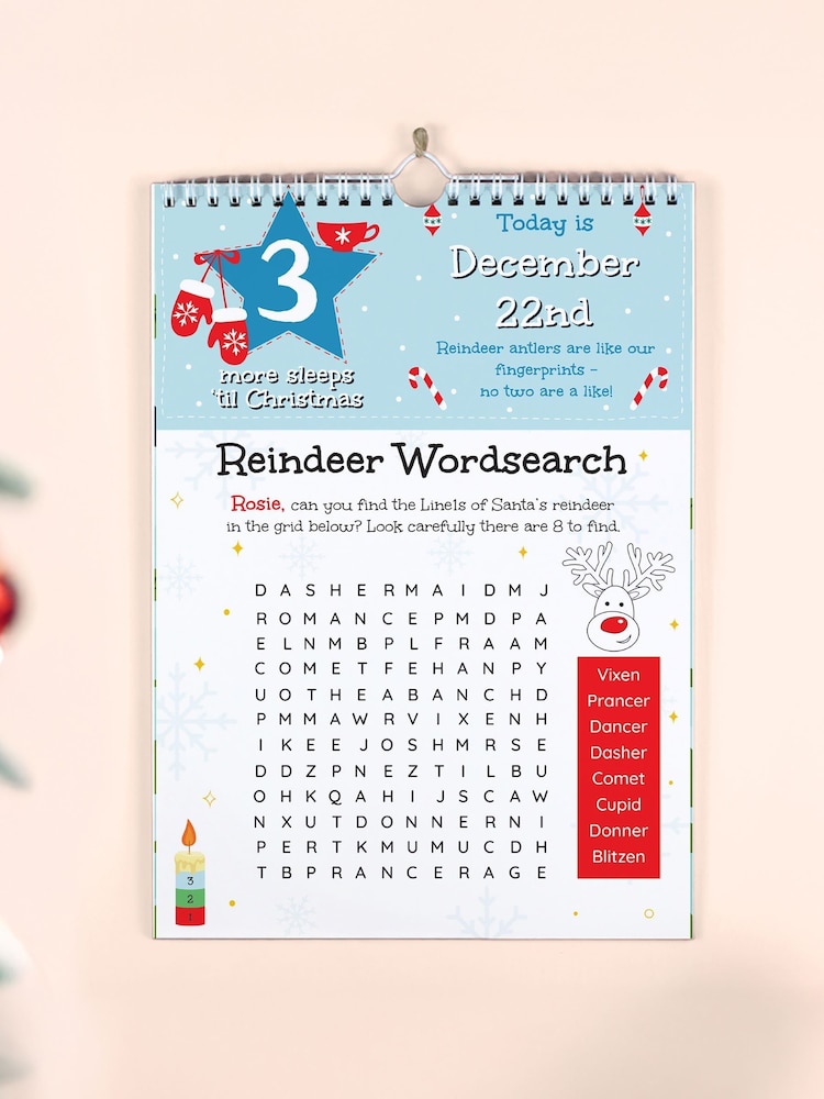 Personalised 24 Sleeps Christmas Activity Advent Calendar by PMC - Image 5 of 5 Personalised 24 Sleeps Christmas Activity Advent Calendar by PMC - Image 5 of 5