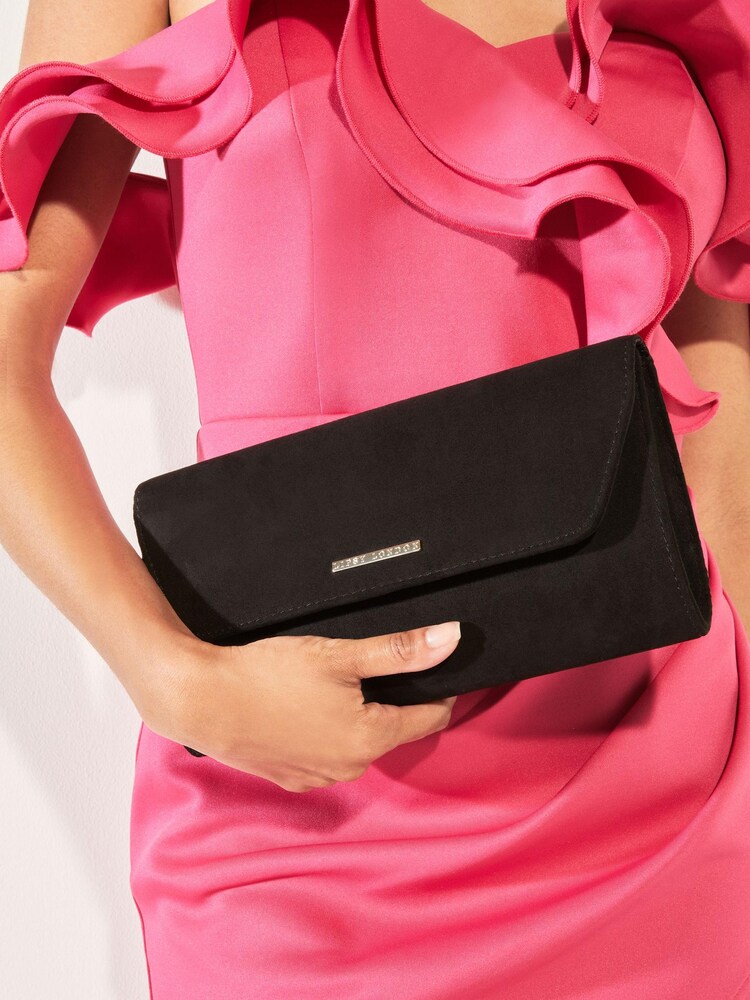 Lipsy Black 2 Envelope Clutch Occasion Bag - Image 1 of 6 Lipsy Black 2 Envelope Clutch Occasion Bag - Image 1 of 6