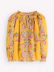 Boden Yellow Serena Linen Top - Image 1 of 1