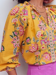 Boden Yellow Serena Linen Top - Image 2 of 5