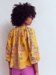 Boden Yellow Serena Linen Top - Image 3 of 5
