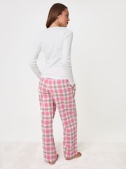 Threadbare Pink Cotton Top & Flannel Trouser Pyjamas Set - Image 2 of 5