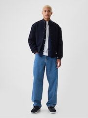 Синий - Gap Regular Fit Long Sleeve Oxford Shirt - Изображение 3 из 6