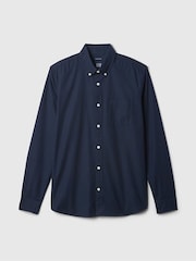 Синий - Gap Regular Fit Long Sleeve Oxford Shirt - Изображение 5 из 6