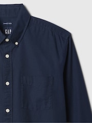 Синий - Gap Regular Fit Long Sleeve Oxford Shirt - Изображение 6 из 6