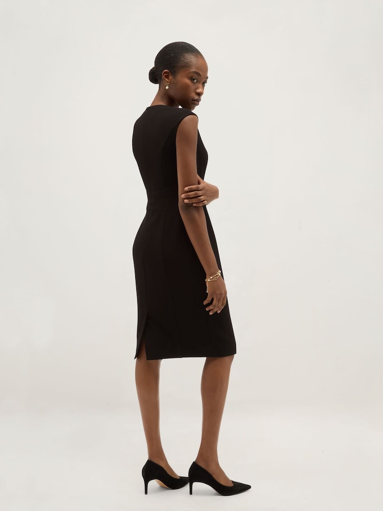 Hobbs Black Petite Lea Dress - Image 2 of 5 Hobbs Black Petite Lea Dress - Image 2 of 5