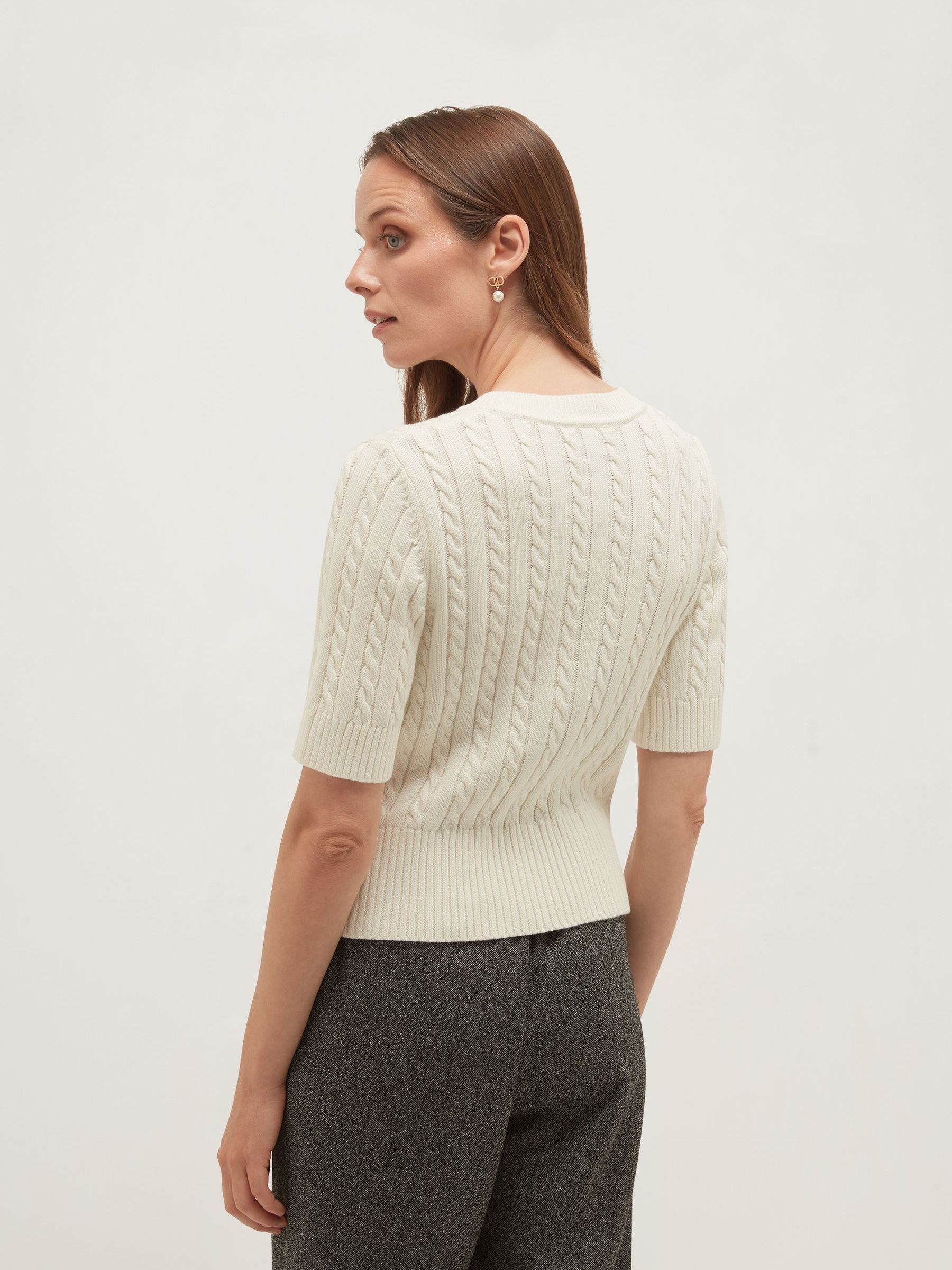 Buy Hobbs White Losie Cable Cardigan from Next USA