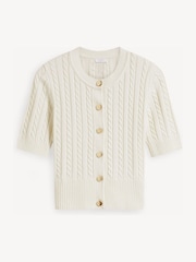 Hobbs White Losie Cable Cardigan - Image 5 of 6