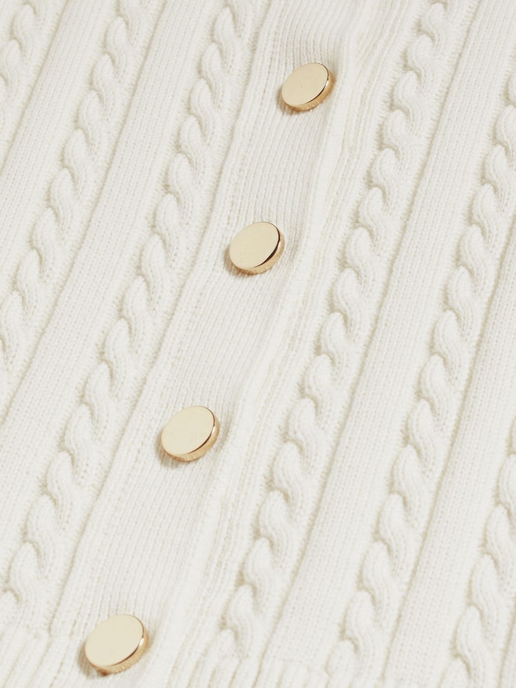 Hobbs White Losie Cable Cardigan - Image 6 of 6