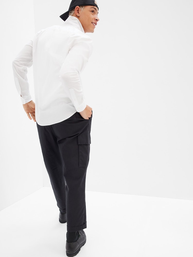 Gap White Slim Fit Stretch Shirt - Image 2 of 4