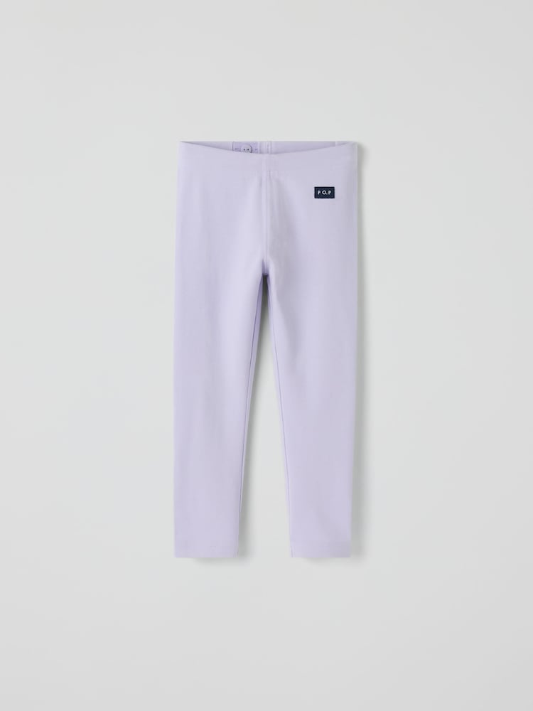 Polarn O. Pyret Purple Cotton Plain Leggings - Image 1 of 3 Polarn O. Pyret Purple Cotton Plain Leggings - Image 1 of 3