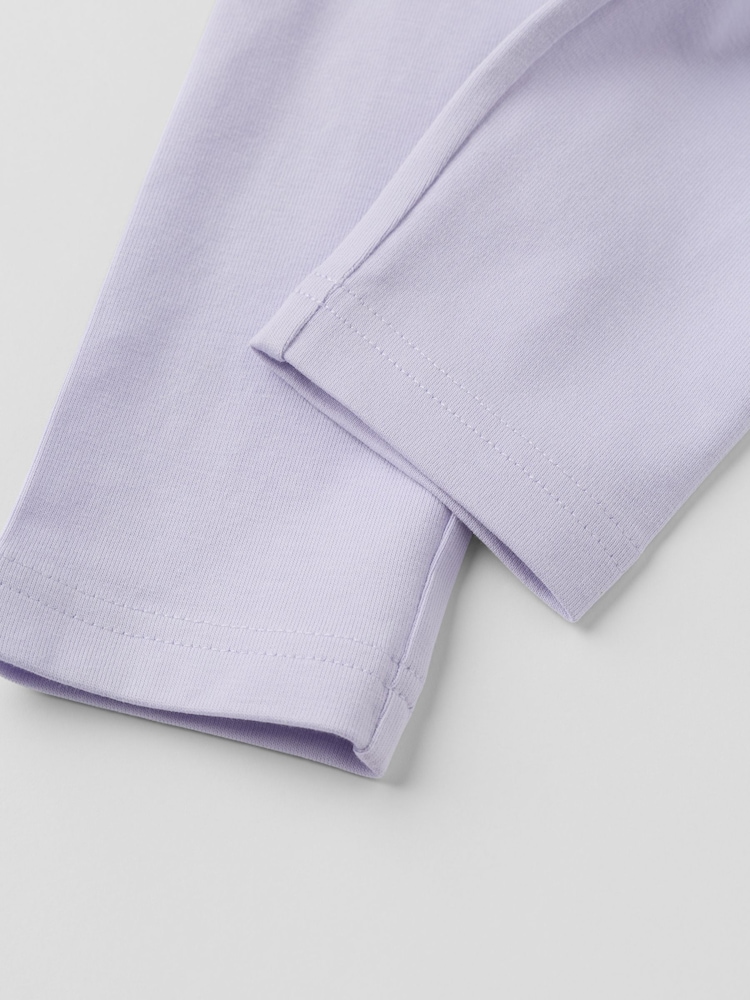 Polarn O. Pyret Purple Cotton Plain Leggings - Image 2 of 3 Polarn O. Pyret Purple Cotton Plain Leggings - Image 2 of 3