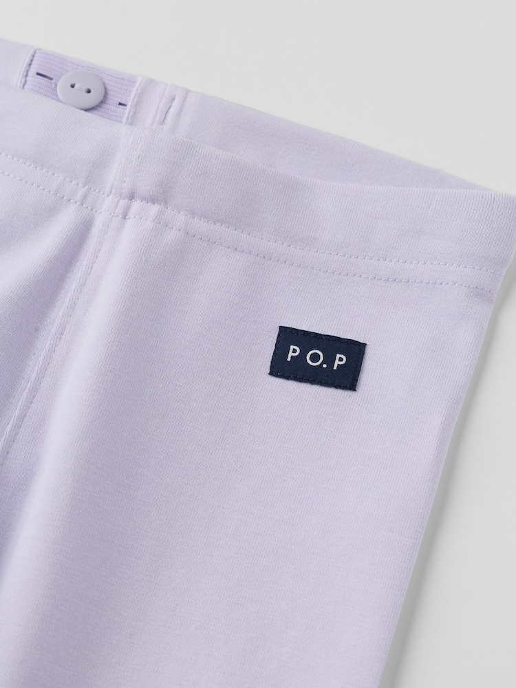 Polarn O. Pyret Purple Cotton Plain Leggings - Image 3 of 3 Polarn O. Pyret Purple Cotton Plain Leggings - Image 3 of 3